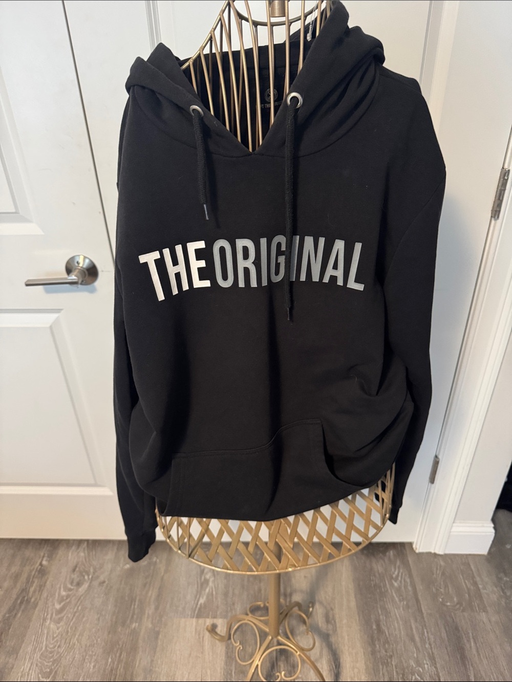 LOFT Black Hoodie with White 'LOFT THE ORIGINAL' Neck Label